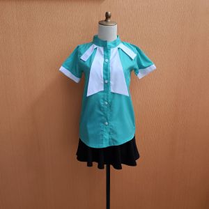 atasan kemeja wanita hijau muda M cewek lengan pendek santai