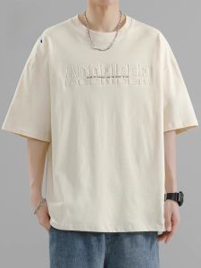 ROMON | Pure Cotton Short Sleeve T-shirt Summer Lightweight Ice Silk Round Neck Printed Loose Half Sleeve Mens