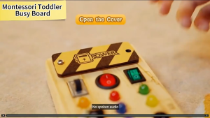 Busy Board with LED Light Switches Montessori Toys for 1 2 3 Years Old Toddlers Wooden Toy Sensory Activity Board