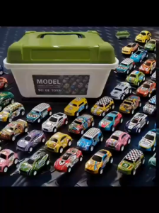 20/30/50PCS Mini Alloy Cars Pull Back Vehicles With Storage Bucket Christmas Gift