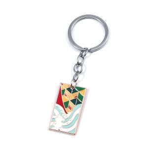 Bandai | Anime Demon Slayer Corps Tanjiro Nezuko Nine Hashira Cartoon Alloy Metal Keychain Pendant Keyring for Car Bag Collectible Gift