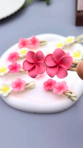 Jepit Poni Model 2 Bunga Kamboja Bali Jepitan Rambut Bunga Aesthetic Flowers Hair Clips Summer Style