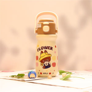 ถ้วยสูบด้านบนแบบมีด้ามจับสำหรับเด็กและเยาวชน ถ้วยน้ำร้อนและเย็นแบบพกพาพร้อมที่จับด้านบนแบบดื่มได้สองทางสำหรับนักเรียนหญิง