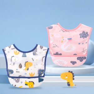 Áoyếm ăn dặm cộc tay mùa hè cho bé có máng hứng chống thấm siêu sạch an toàn khi sử dụng -LUMBL