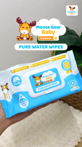 Moose Gear Baby Premium Pure Water Wipes 100s Hypoallergenic Extra thick & Soft