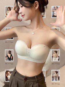 Invisible Strapless Bra Women Anti-Slip Gathered Small Chest Tube Top Wrap Bra Beautiful Back Bra 2025 New Hot Sale