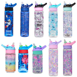 Smiggle Australia Large Capacity Silicone Straw Cup for Middle And Primary School Students Straight Body Sports Cup Water Bottle