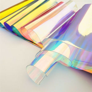 20*30/95 ซม.โปร่งใส PVC ผ้าสีรุ้ง Holographic เลเซอร์ Rainbow เงาไวนิล DIY ต่างหูทําหัตถกรรมกระเป๋าแผ่น/ม้วน