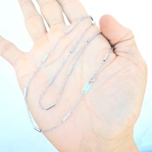 Không xi mạ- Không Phai Màu Dây Chuyền Trúc Nhỏ 2.5MM Sáng Trắng Cao Cấp Khóa Tròn-Dùng vĩnh viễn không đen