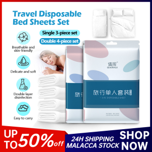 4-Piece Disposable Bed Sheet Non-Woven Dirty Proof Quilt Cover Bedding Set Thickened Isolation Sheets Hotel