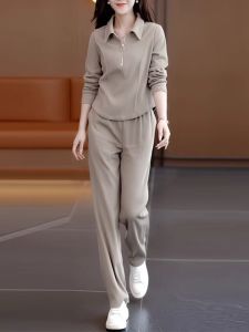 Bộ Đồ Hai Mảnh Thời Trang Thường Ngày Cho Nữ Xuân Thu Đông 2025 Phong Cách Mới Cỡ Nhỏ Thể Thao Thanh Lịch Tinh Tế Chất Liệu Polyester