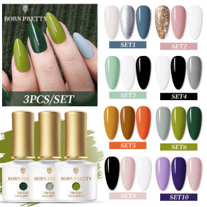 BORN PRETTY 2/3/4/5/6PCS Gel Polish Complete Set Nail UV Gel Polish Colorful Gel Nail Soak Off UV Lamp Gel Nail Art Gel Base Top Coat Gel Set