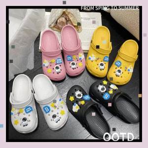 LHFriday พร้อมส่งด่วน👽 รองเท้าแตะการ์ตูน รองเท้าแตะคุณผู้หญิง รองเท้าแตะรัดส้น ทรงหัวโตสูงฮิต น้ำหนักเบา 1 นิ้ว สวยใส่ พื้นสูง ใส่สวยใส่ดี