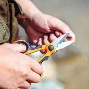 420 Stainless Steel Fishing Scissor Accessories Electrician Portable Scissors Plier Cut PE Braid Line Lure Carp Fishing Tools