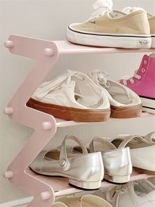 Dopamine Multi-layer Shoe Rack Simple Assembly Doorway Narrow Storage Cabinet Non-woven Fabric Organizer Stainless Steel