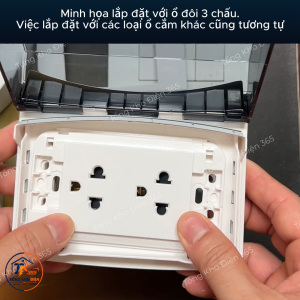 Ổ cắm chống nước - Bộ ổ cắm có nắp che mưa chống nước Sino Vanlock S18 chính hãng