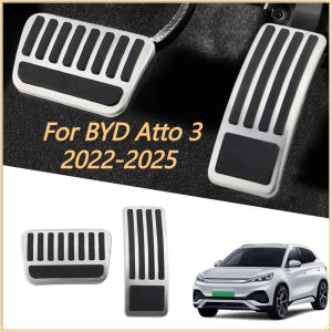 Stainless Steel Car Pedals Covers for BYD Atto 3 Atto3 2022-2025 Accelerator Gas Brake Pedal Pads Interior Accessories