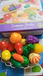 Bộ Đồ Chơi Cắt Hoa Quả Bằng Nhựa An Toàn Cho Bé Tập Nấu Ăn Màu Sắc Bắt Mắt ! ChunChinToyKingDom