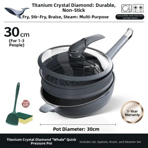 DUMIK | Non-Stick Pressure Blue Diamond Mica Schist Flat Bottom Frying Pan
