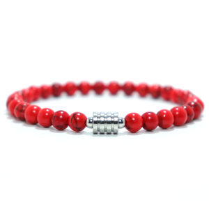 100% Stainless Steel Bracelet Homme Female Lucky Red Braclet Stone Beaded Braslet Gift For Boyfriend Black Onyx Brazalete Joyas