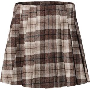 TAMMY TANGS | TAMMY TANGS Retro Plaid A-Line Mini Skirt Womens High Waist Pleated Half-length Skirts City Commute Casual Date Wear Cotton