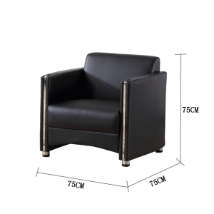 Modern Minimalist Business Office Leather Sofa Single Seat Cowhide Art Coffee Table Display Hall 4S Store Reception Chair