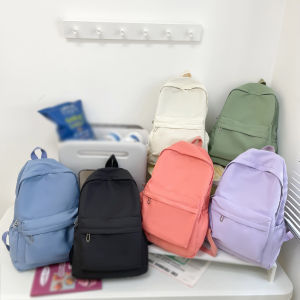 Forest Style Versatile Simple Solid Color Backpack Fashionable Casual Backpack College Student Backpack