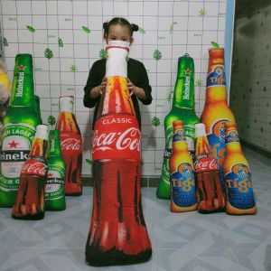 GỐI ÔM NGỦ LOẠI LỚN GỐI ÔM 3D HÌNH CHAI BIA VẢI NHUNG LÔNG MỀM SIÊU MỊN CAO CẤP ẢNH THẬT