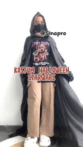 Kostum Halloween Jubah Hitam Star Wars Jedi Vader Anak & Dewasa