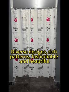 1pc Cute Wildcat Kids Shower Curtain - Funny Cartoon Design - Waterproof PEVA Material - Perfect for Bathroom Decoration