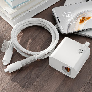 Silicone Protective Case for Huawei Mate70/66W Charging Head Dual TYPE-C Soft Shell Full Cover Anti-Dirt Charging Cable Clip Wrapping Rope