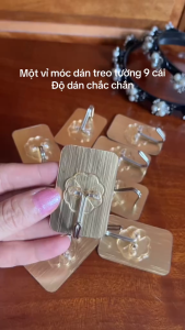 Vỉ 9 Móc Dán Tường Không Cần Khoan - Móc Treo Đồ Nhà Tắm Nhà Bếp Chịu Lực - Móc Treo Khăn Đồ Dùng Cá Nhân Chìa Khóa Túi Xách Đồ Dán Tường Đa Năng