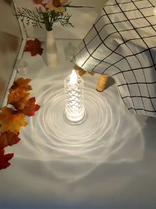 Vimite LED Electronic Candle Light Rose Pattern Refraction Warm White Light Birthday Party Home Bedroom Romantic Decorative Lamp