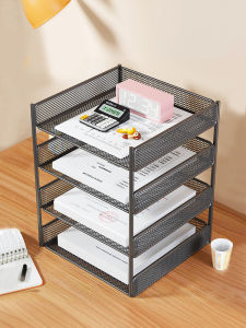 Simple Modern Iron Art Desktop Bookshelf Multi-layer Storage Rack for Childrens Picture Books Easy-to-Assemble Organizer