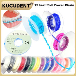 KUCUDENT Dental Orthodontic Elastic Power Chain For Braces Rubber Band Ultra Powerchains Long/Short/Continuous Ortho Materials