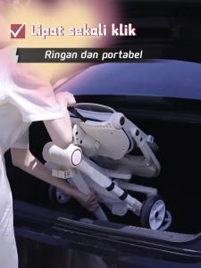 Stroller Bayi Kereta Dorong Bayi 2 Arah Traveling Dilipat (Bisa Duduk Dan Berbaring Versi Baru)
