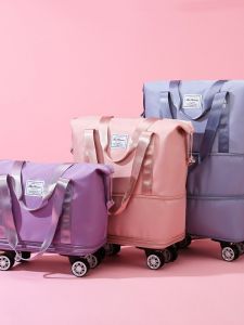 Túi Du Lịch Đa Năng Có Bánh Xe Có Thể Mở Rộng Sức Chứa Lớn Nhẹ Có Ngăn Khô Và Ướt Chất Liệu Oxford Xoay 360 Độ Dùng Được Cho Cả Nam Và Nữ