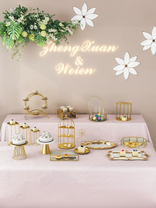 Elegant European Style Dessert Table Display Stand Tea Break Cold Meal Decoration Cake Ornaments Afternoon Tea Tray Stand