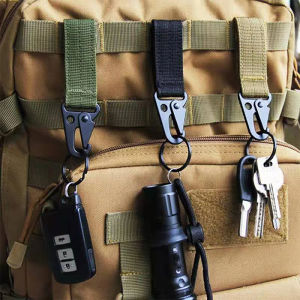 Mens Belt Multi-Function Outdoor Tactical Nylon Tactical Keychain Molle Key Holder Mountaineering Portable Eagle Hook