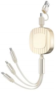 3 In 2 USB TYPE-C Cable Retractable For iPhone Samsung Huawei Xiaomi OPPO Fast Charger Cable Mini Size Phone Accessories