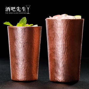 Bar Master Japanese Style Pure Copper Cocktail Cup Moscow Mule Mug Mojito Cup Handmade Metal Drinkware Cocktail Glass