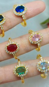 Jewelry Cincin Terbaru Fuji Wanita Dubai India Zirkon Titanium Berlapis Emas 18K Gold Aksesoris Elegant Fashion Mewah Anti Karat Tidak Mudah Luntur Perhiasan