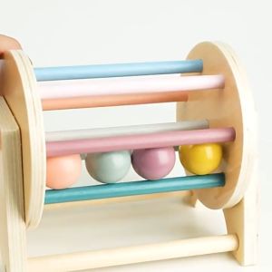 Wooden Rainbow Spinning Drum P0.45 Montessori Infant Toddler Early Learning Tabletop Scrolling Drum Mainan Budak Perempuan Lelaki 蒙氏婴幼儿早教桌面滚动鼓宝宝逻辑思维手眼协调训练玩具