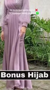 Termurah Dress Exclusive Gamis Brukat Amara Gaun Pesta Mewah Kondangan Seragaman Baju Muslim Lebaran 2024