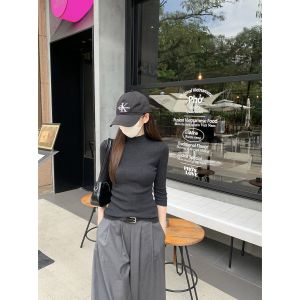 Áo Len Dệt Kim Cổ Cao Màu Đen La Chapelle Dành Cho Nữ Mùa Thu Đông Xuân Dài Tay Ôm Vừa Vặn Mặc Trong