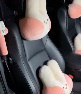Gối Tựa Đầu Tựa Lưng Thỏ Hồng Dễ Thương Trang Trí Nội Thất Xe Hơi Phong Cách Đáng Yêu Cá Tính