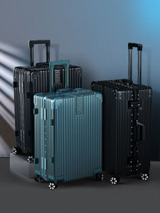 Large Capacity Luggage Suitcase Travel Bag with Four-Wheel Directional Wheels 28 Inch Student Password Leather Box Unbranded