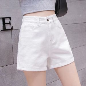 High Waist A-Line Denim Shorts Women Summer 2023 New Style White Slimming Loose Fit Student Friendly Versatile Hot Pants