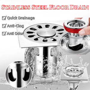 304 Stainless Steel Floor Drain Anti Odor Bathroom Washing Machine Drain Anti Clogging Cover