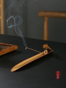 Chanting Old Coal Bamboo Boat Shaped Incense Holder No Ash Falling Home Use Sandalwood Incense Stand Zen Style Tea Ceremony Accessory